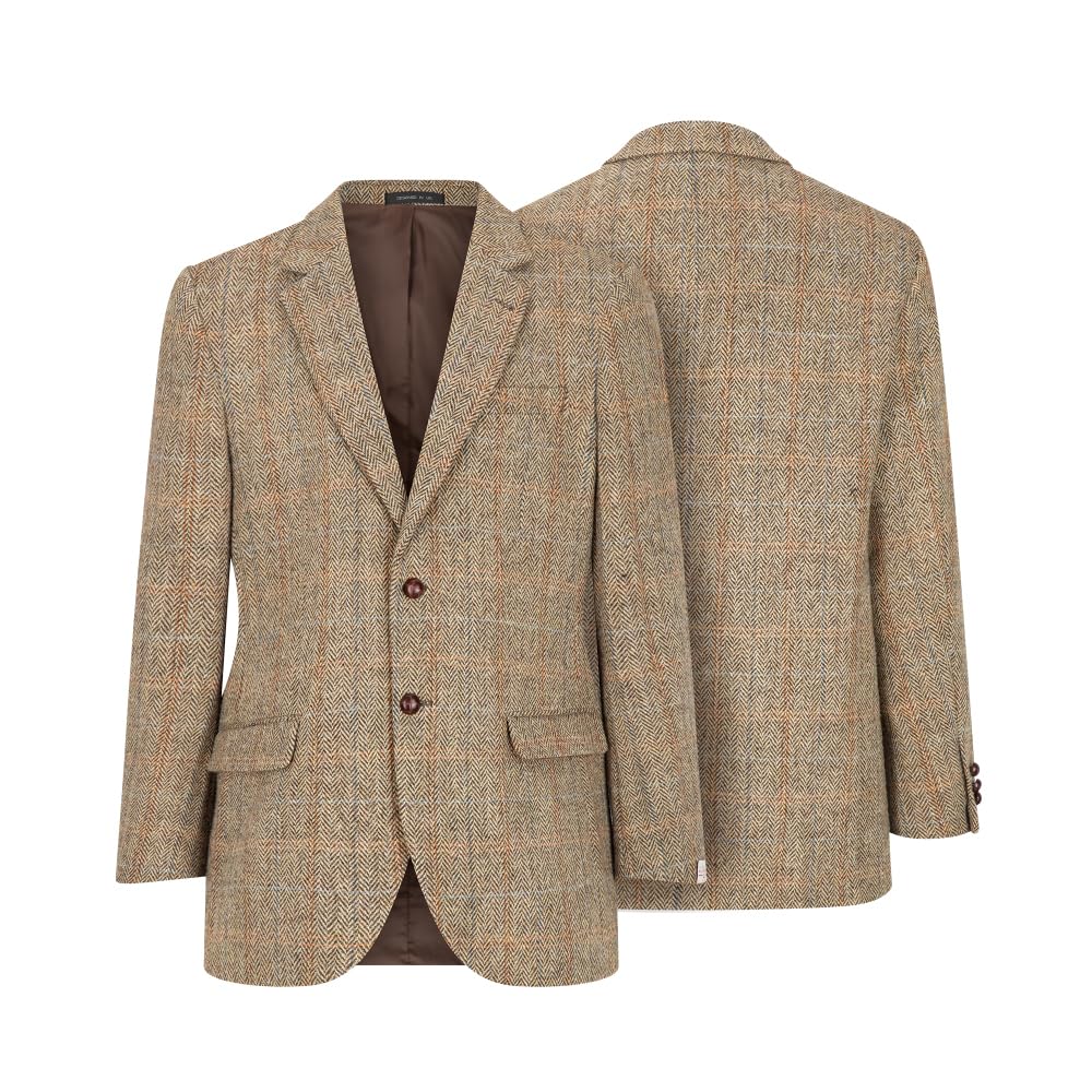 Walker And Hawkes Men's White Sand - Harris Tweed Blakemore Blazer - 44