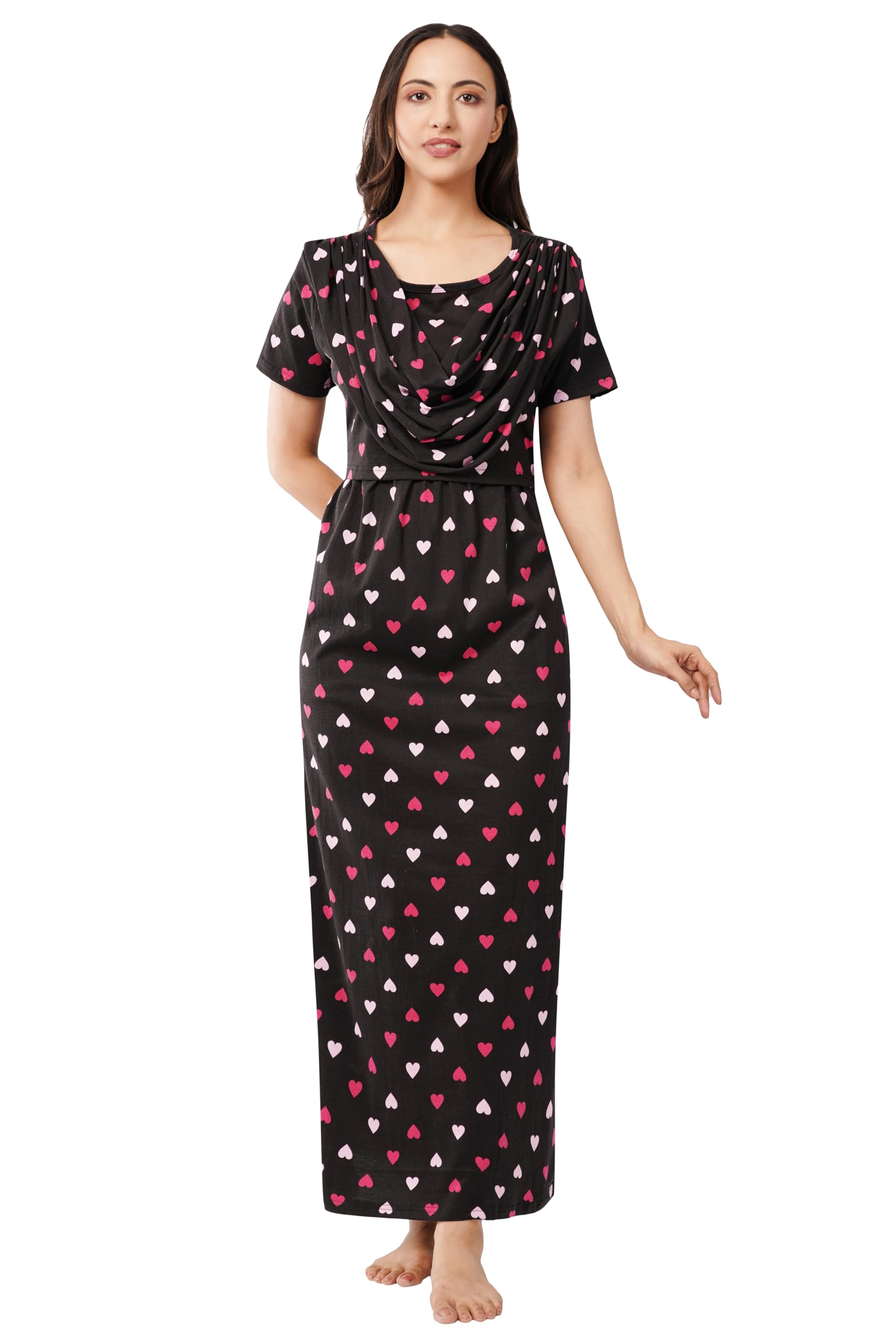 Women's Ribbon Premium Zipless Maternity & Nursing Dress with Sawl– Soft, Comfortable, Breastfeeding-Friendly, Stylish Pregnancy Wear-image-24