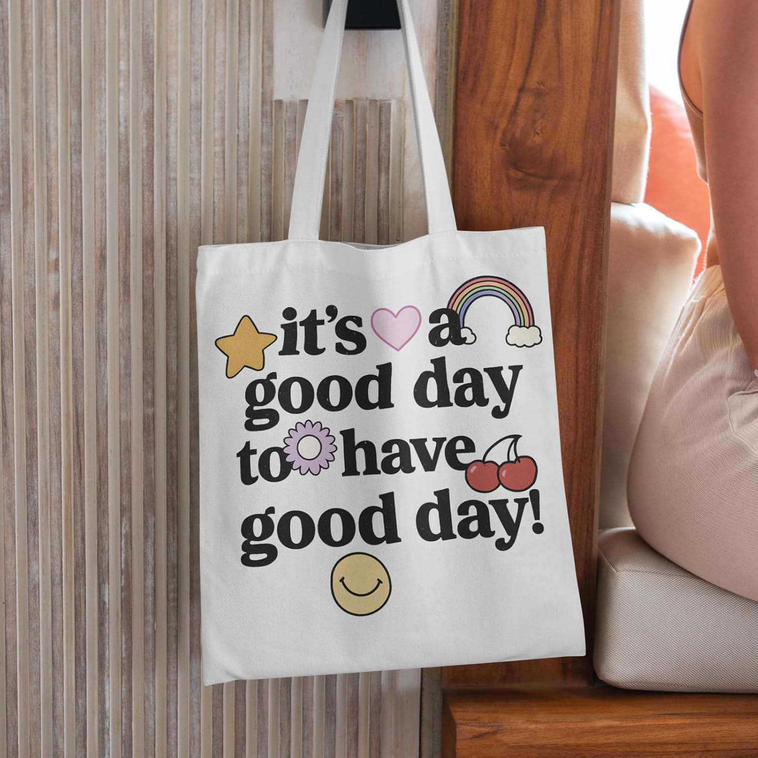 Inspirational Tote Bags for Women, It's a Good Day to Have Good Day Preppy Aesthetic Canvas Tote Bag, Motivational Positive Affirmations Gifts for Women, Reusable Grocery Shopping Bags - Image 6