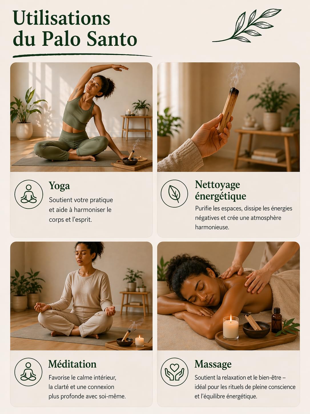 rooted.® L'Original Palo Santo - Bois sacré du Pérou - Encens - Méditation et Purification - Récolte Durable