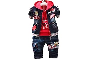 Toddler Boy Clothes 3Pcs Hoodies Jeans for Kids 1T-5T