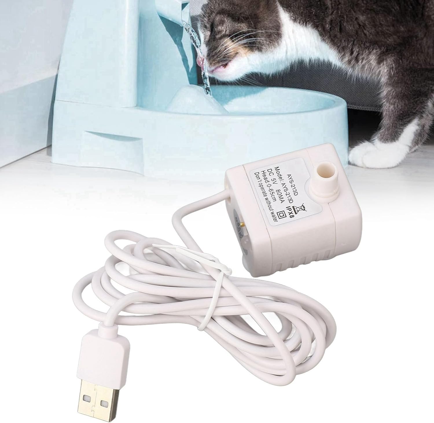 Bomba para Fuente de Agua para Mascotas Tyenaza, USB