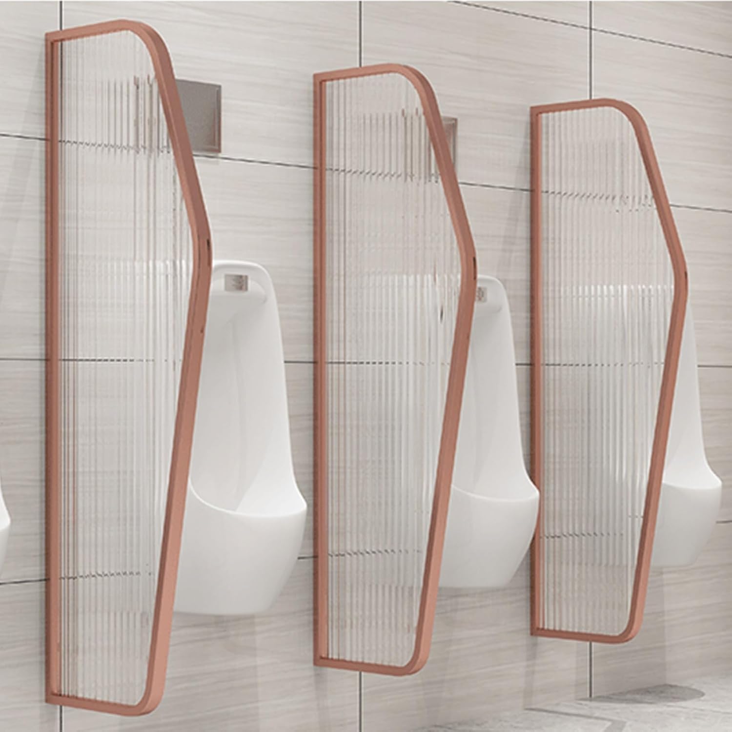 Glass Room Divider Office Partition Tempered Glass Panels Table Dividers Panels Partitions，Privacy Partition for Urinals Toilet Divider 120x40 cm Stainless Steel Frame & Tempered Glass Scree