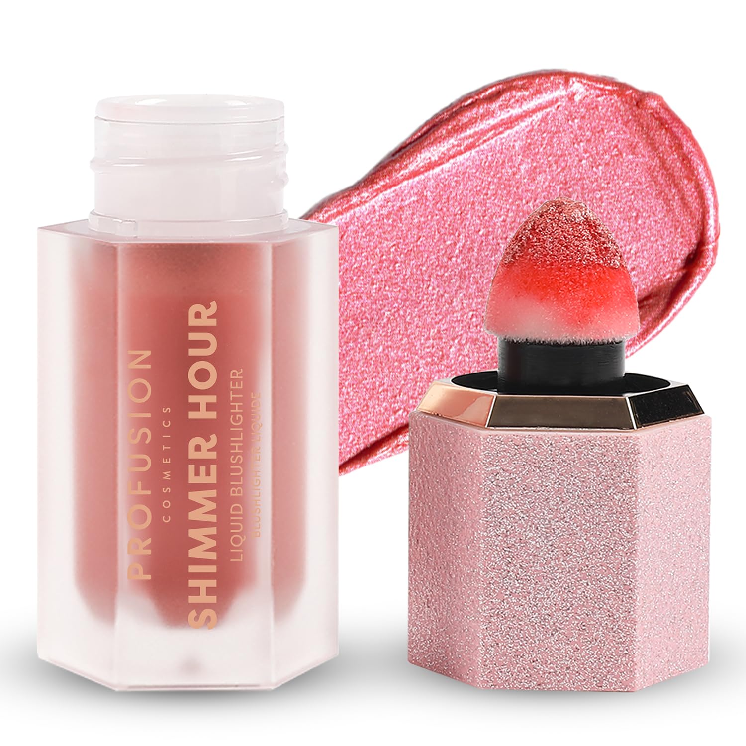 Profusion Cosmetics Shimmer Hour Liquid Blushlighter, Blendable Dewy Cheek Tint with Rich Pigment for a Radiant and Luminous Glow