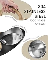 Vista 4 de Hervidor de Té para Estufa, Negro - Hervidores de Té de 2.1 Quart con Silbato Fuerte para Estufa, Acero Inoxidable de Grado Alimentario con Mango