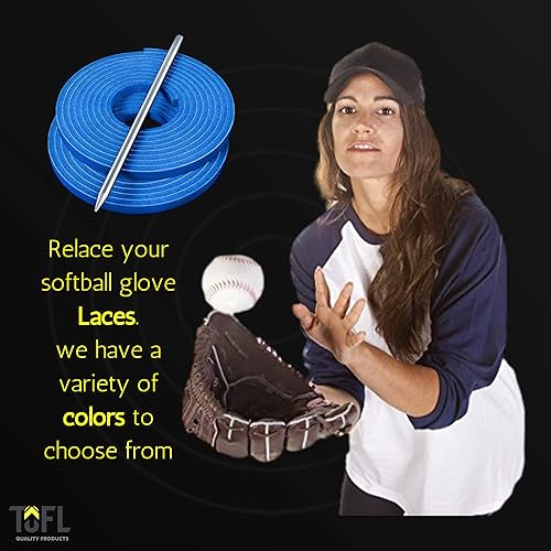 Miniatura 2 de TOFL Kit de encaje para guantes de sóftbol y béisbol  Kit de reparación de cordones de guante de encaje  2 cordones de cuero con aguja de cordones