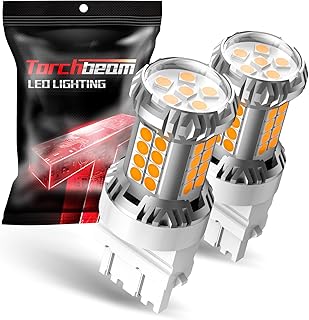 Torchbeam 3157 LED Bulbs Yellow for Turn Signal Lights, 600% Brighter 3156 3056 3156 3057 4157 3457 3057 4156 with HD projector for Blinker Turn Signal Side Marker Parking Lights, 3030 38-SMD Upgrade