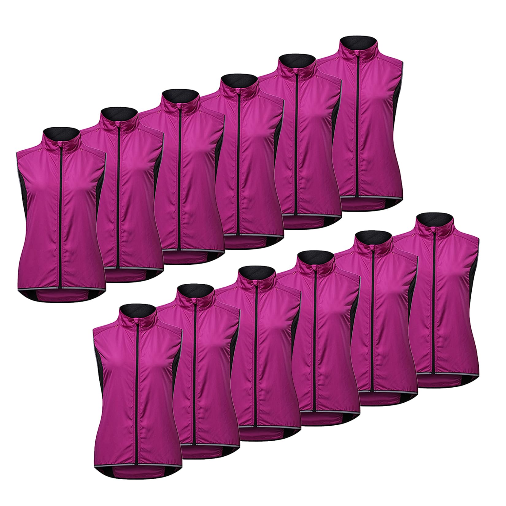 Gilet De Cyclisme pour Femme Veste De Cyclisme sans Manches Réfléchissante Haute Visibilité Gilet De Sport Léger Et Respirant Gilets De Vélo De Montagne Résistants À l'eau,Purple-XXL