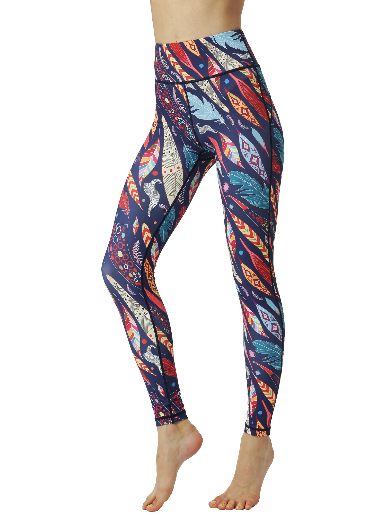 Donna Sportivi Leggins con Motivi Anticellulite Allenamento Alta Vita Pantaloni da Yoga