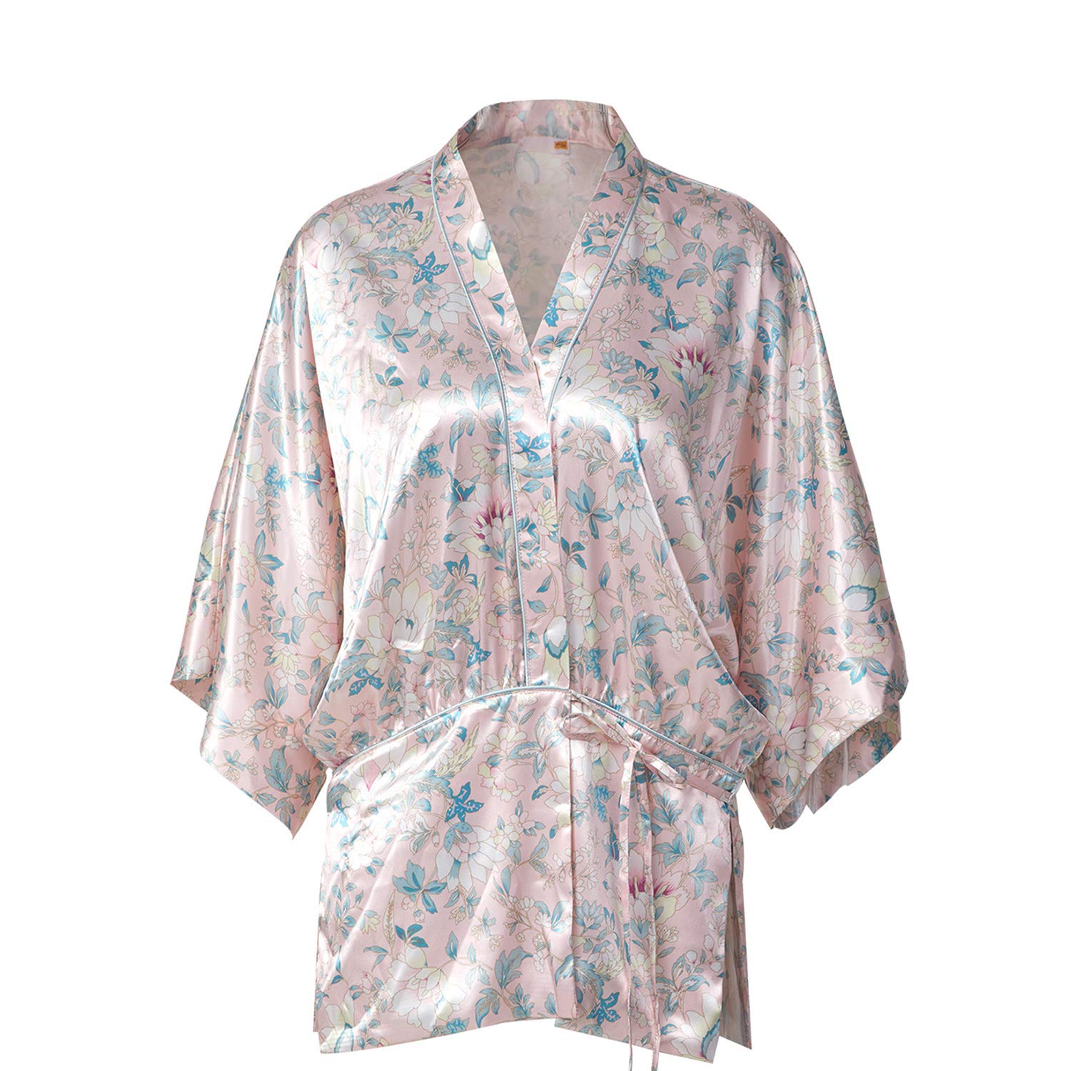 Kimono Suelto De Satén De Lujo, Bata Rosa Estampada, Pijamas De Bata De Baño para Las Vacaciones De Verano, Elegante Regalo De Boda S
