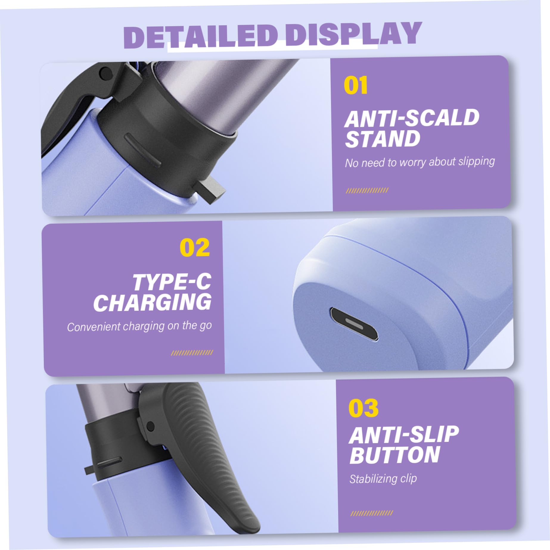 Fer à friser, Fer à friser Rechargeable sans Fil, bûcheron sans Fil (3 équipement), Mini, cutanage et boucleur de Cheveux 2 en 1 pour Long Court métrage Court