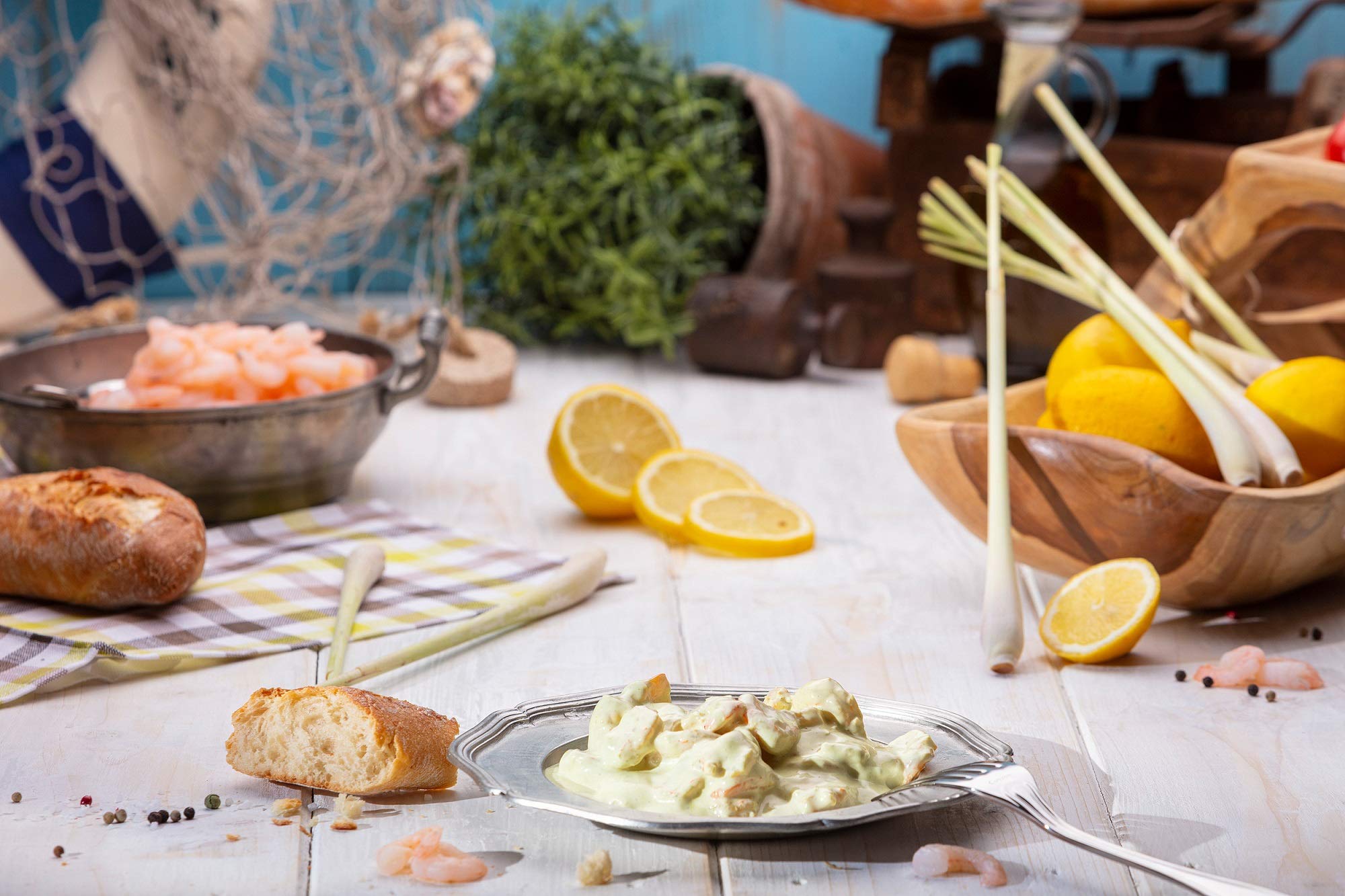 Klaassen Thai-Lemon Garnelensalat, in Handarbeit hergestellt, fruchtiges Thai-Gewürz, mit Zitronengras und Limetten, 1000g
