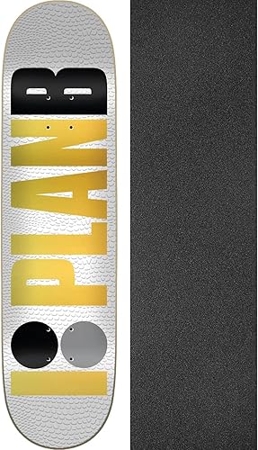 Plan B Skateboards - Tabla de skate de piel de serpiente, 8.25 x 31.77 pulgadas con cinta de agarre Jessup negra, paquete de 2 artículos