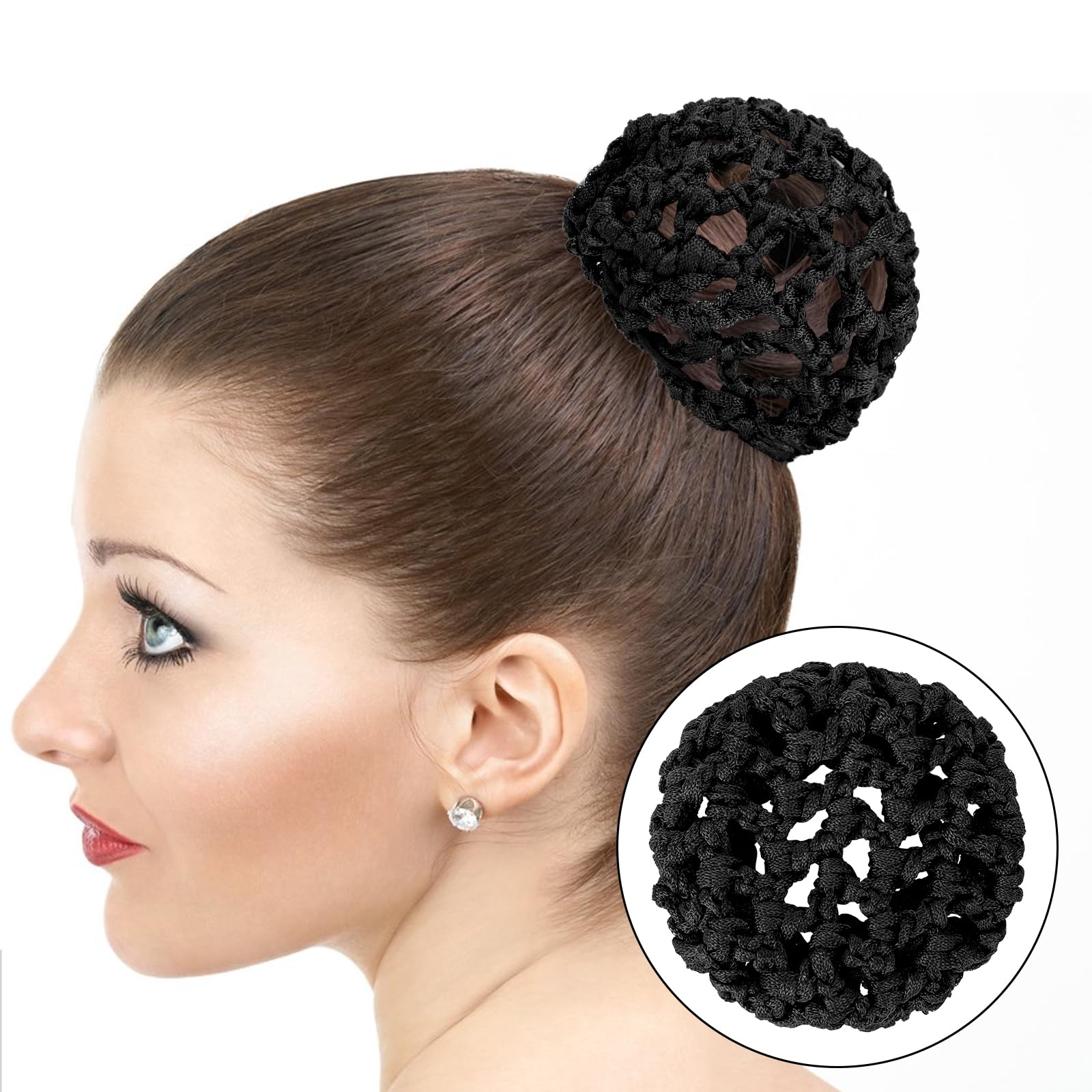 8 Stück Haarnetze für Dutts Ballett Duttnetz Frisuren Knoten Netz Ballet Bun Net Elastische Haarnetz Stoff Duttnetze Haarknotenhalter für Ballett Tanz Gymnastik Eiskunstlauf
