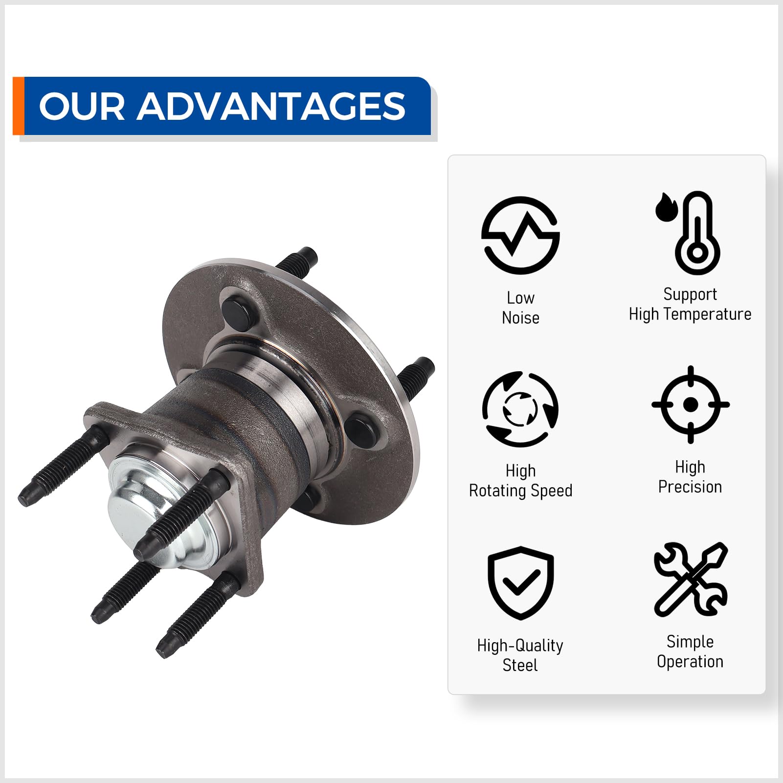 512248 Replacement Bearing Assembly Rear Wheel Hub Bearing Assembly For Chevy Cobalt & Pontiac G5 - 512248 Non-ABS Replacement Chevy Cobalt Accessories - Foto 3