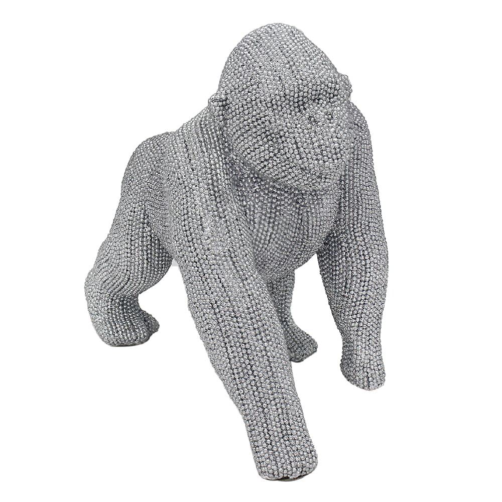 Lesser & Pavey Silver Art Bling Gorilla Ornament Diamante Ornament