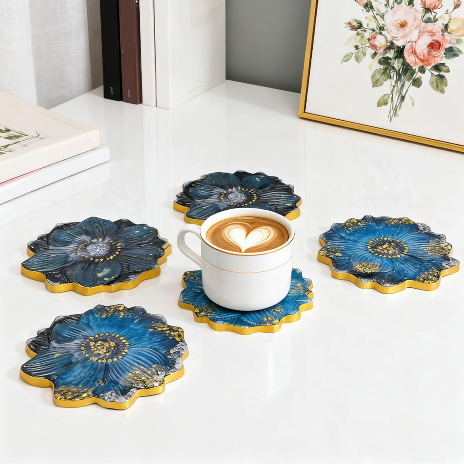 Juego de moldes de silicona flexible de grado alimenticio, molde de flores para gelatina de chocolate, accesorios, juego de moldes de calidad alimentaria