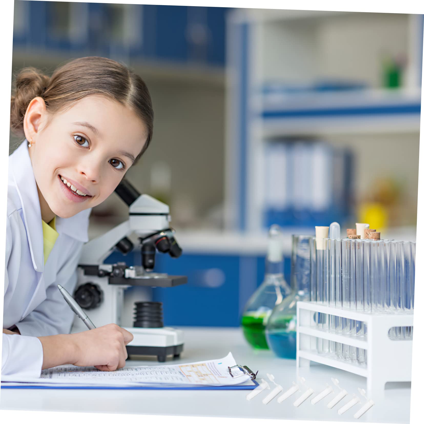 Tubos de Centrífuga de Plástico 2ml con Tapa, 500 Piezas | Consumo para Biología Molecular, Sellado Práctico, Diseño Ligero para Conservar Pequeñas Muestras