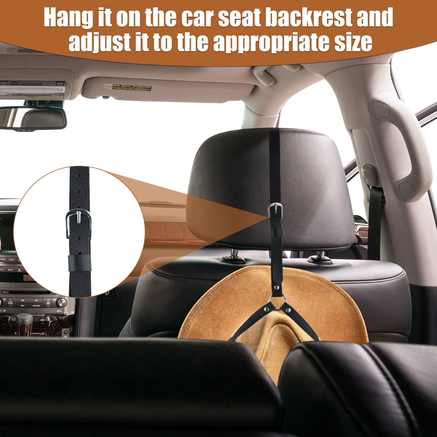 Porte-chapeau Cowboy Pour Voiture - Fixation Magnétique Ou Clip - Pour Appuie-tête, Siège, Porte - Range Chapeaux, Clés