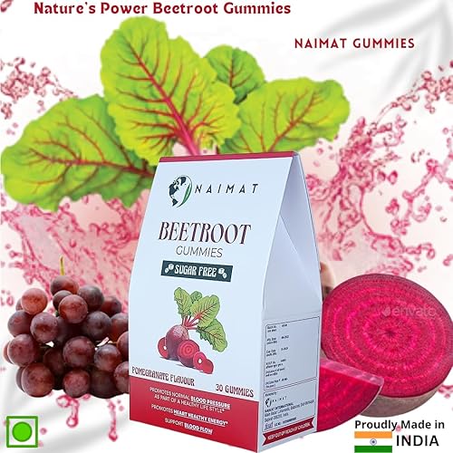 Miniatura 5 de Naimat Beetroot Gummies Force Factor Total Beets Extract Blood Pressure Support Supplements SuperBeetsMultiVitamins&Minerals,Iron,Omega-3,Natural