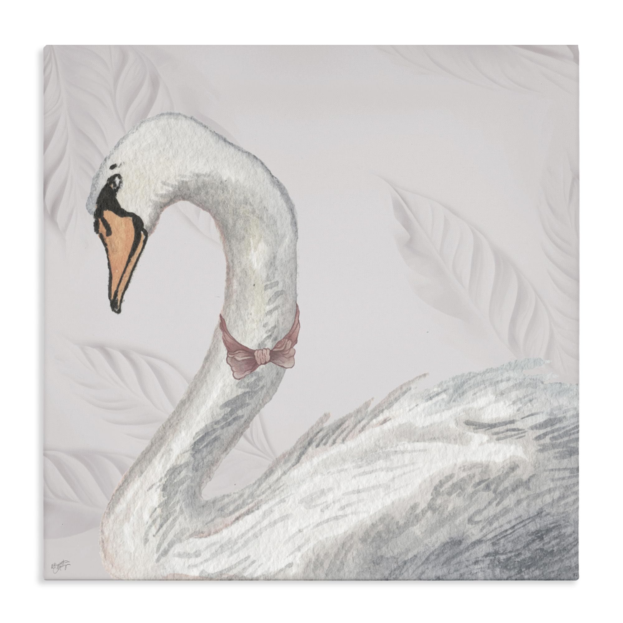 Stupell Industries 'Soft Classic Swan & Bow', Canvas Art, 30 x 30