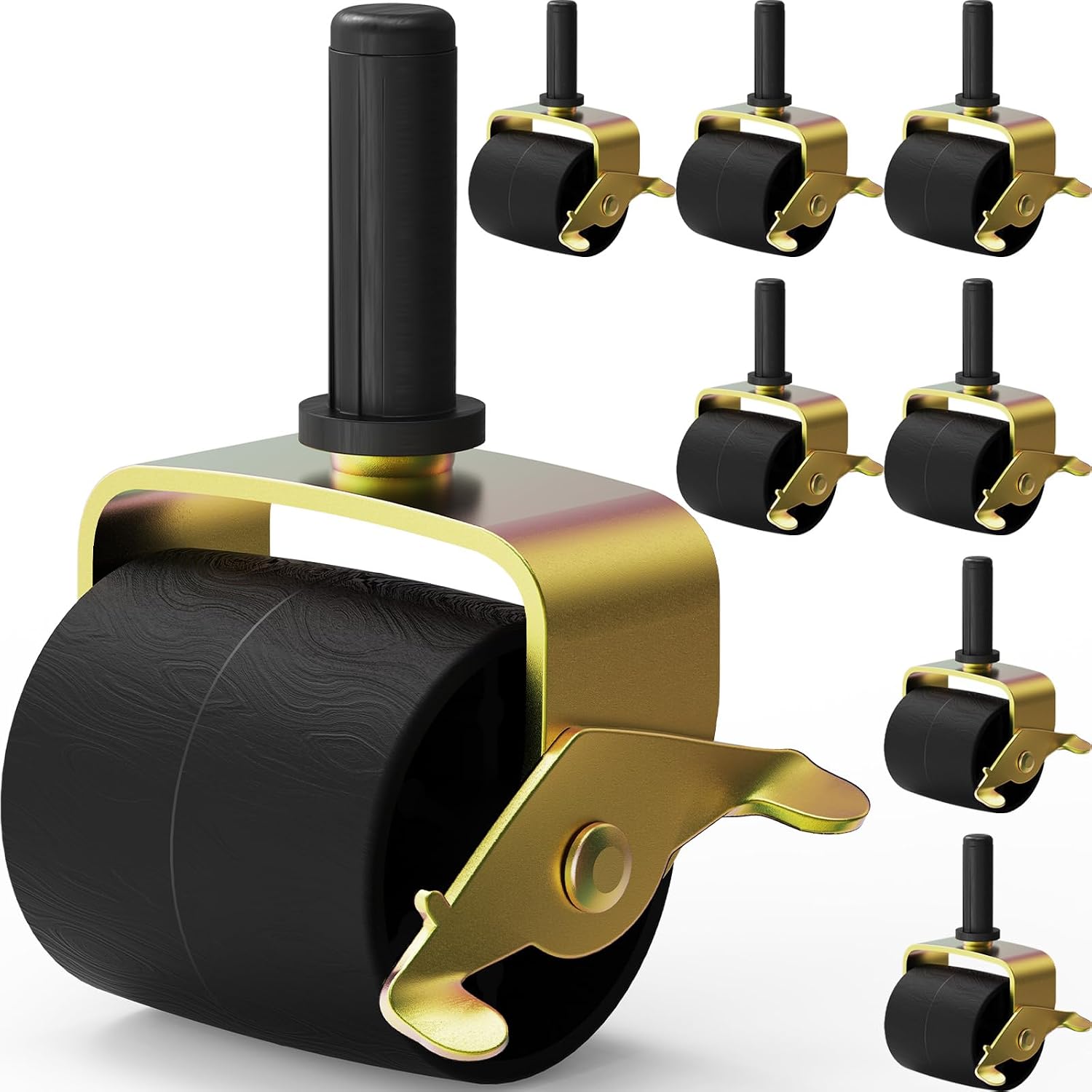 Locking Bed Frame Stem Casters, Heavy Duty Replacement Wheels Set of 8