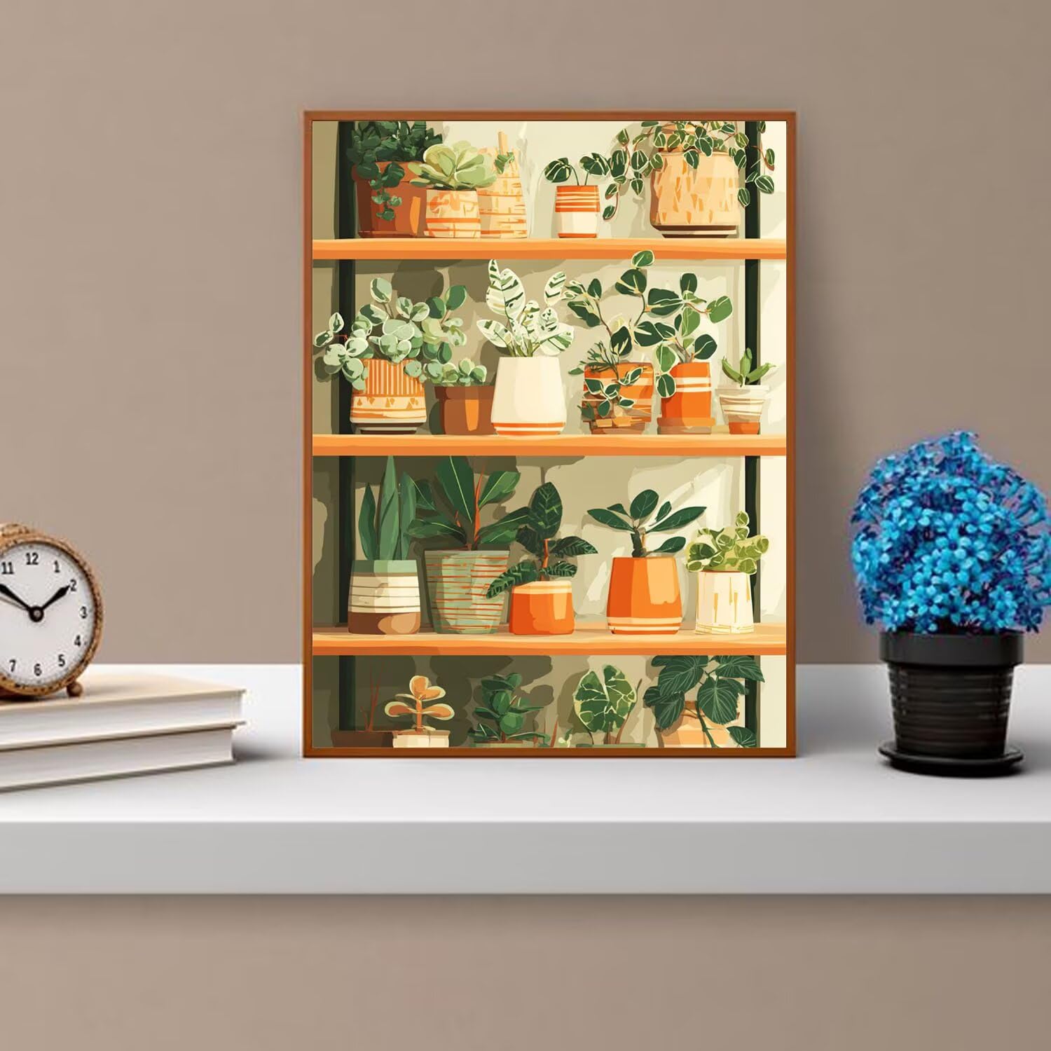 Dipingere con i Numeri Adulti piante, piante Dipingere con i Numeri Bambini DIY Kit, Set Premium con Pennelli, Decorazione Casa & Creativo Regalo di Compleanno, Attività di Tempo libero 70x95cm z-340