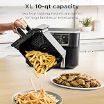 Ninja Foodi 10 qt. Friteuse à air DualZone XL 6-en-1, 2 paniers indépendants, Match Cook & Smart Finish pour Friture à air, Rôtissage à air, Cuisson, Déshydratation et Maintien au chaud, Noir, DZ302C (Version canadienne)