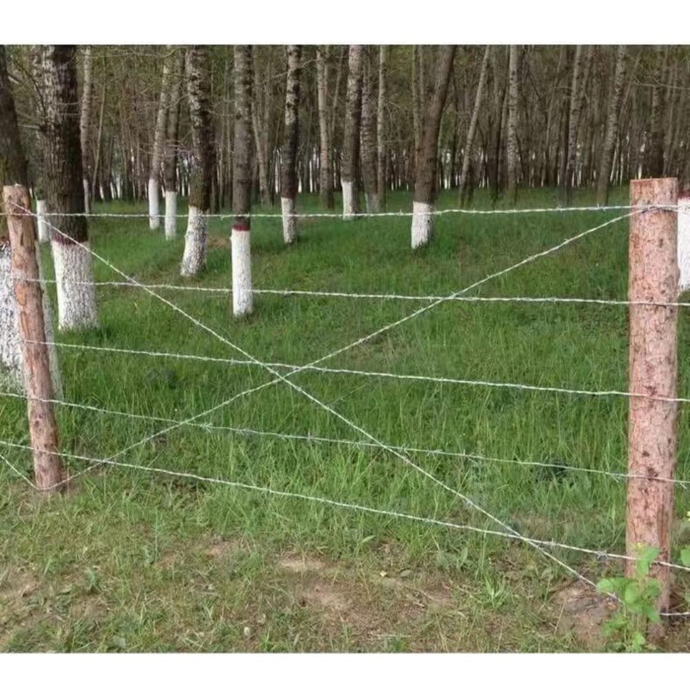Rollo de Alambre de púas de Acero Inoxidable de 4 Puntas. Alambre Resistente para cercas, Ideal para Seguridad, Manualidades y como Elemento disuasorio para Animales cercar ja