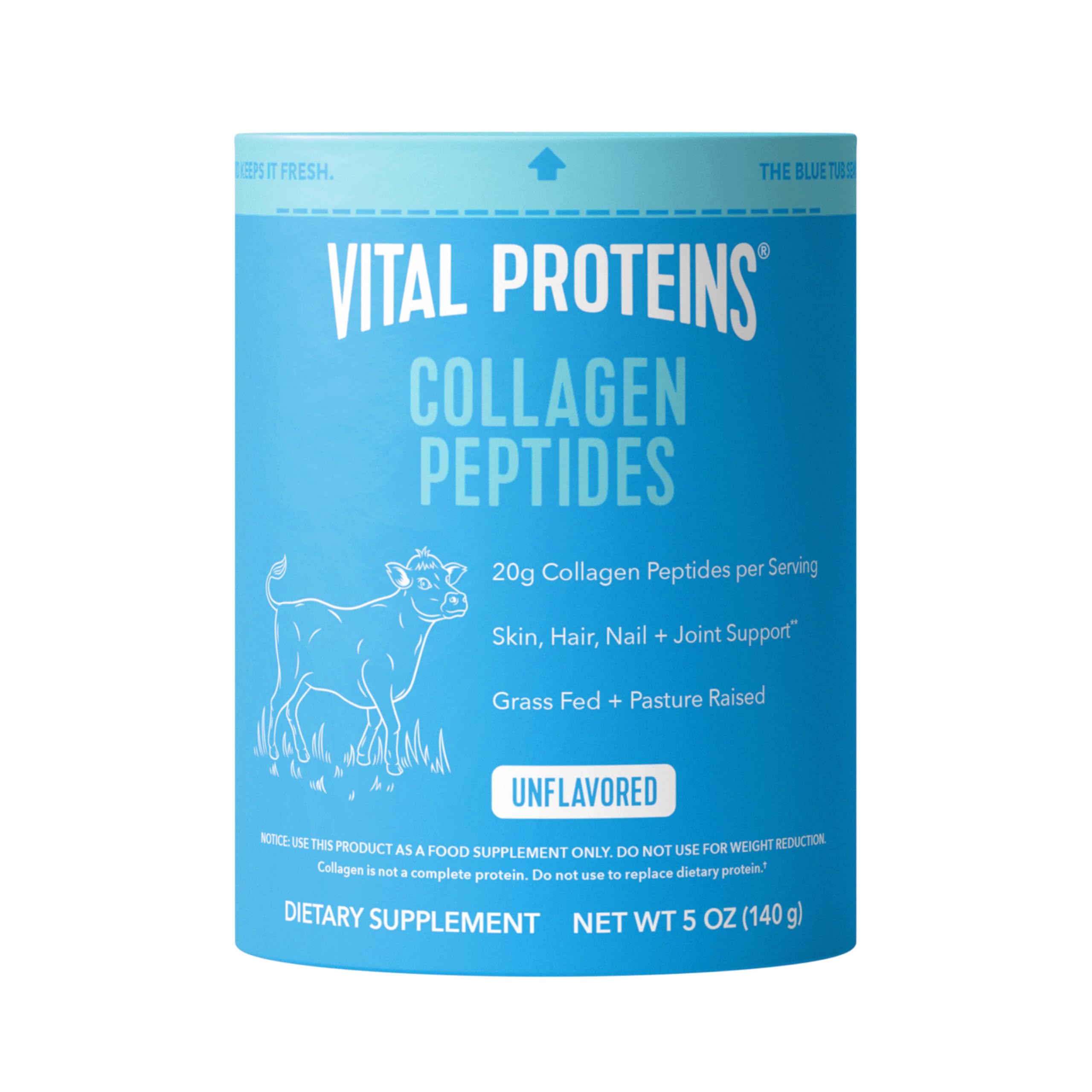 Collagen Peptides Powder, 5 oz, Pack of 1, Promotes Hair, Nail, Skin, Bone and Joint Health, Unflavored