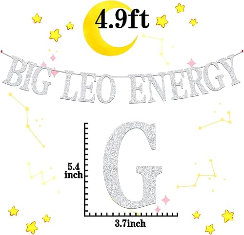 Miniatura 7 de Big Leo Energy Banner, Leo July/August Horoscope Zodiac Birthday Cake Decor, Leo Season, 12 Constellation Theme Birthday Party Decorations Supplies