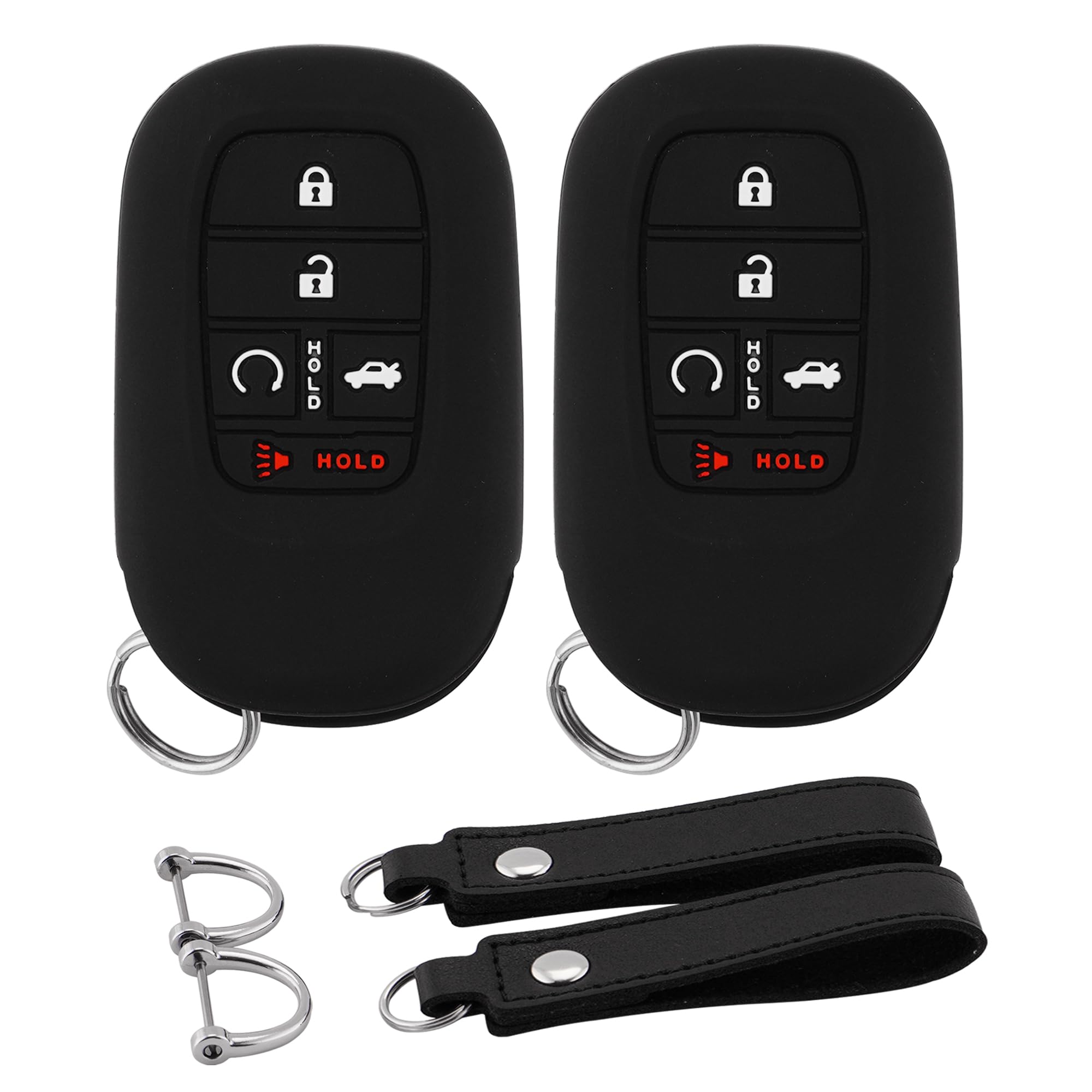 Koaudb Silicone Key Fob Cover Compatible with 2025 2024 2023 2022 Honda 5 Buttons Civic Accord Pilot CR-V HR-V Smart Car Rubber Key Shell Case