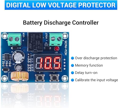 Miniatura 3 de Icstation DC 12V-36V 20A Protector de baja tensión, protector de bajo voltaje, módulo de interruptor de desconexión para batería de litio de plomo
