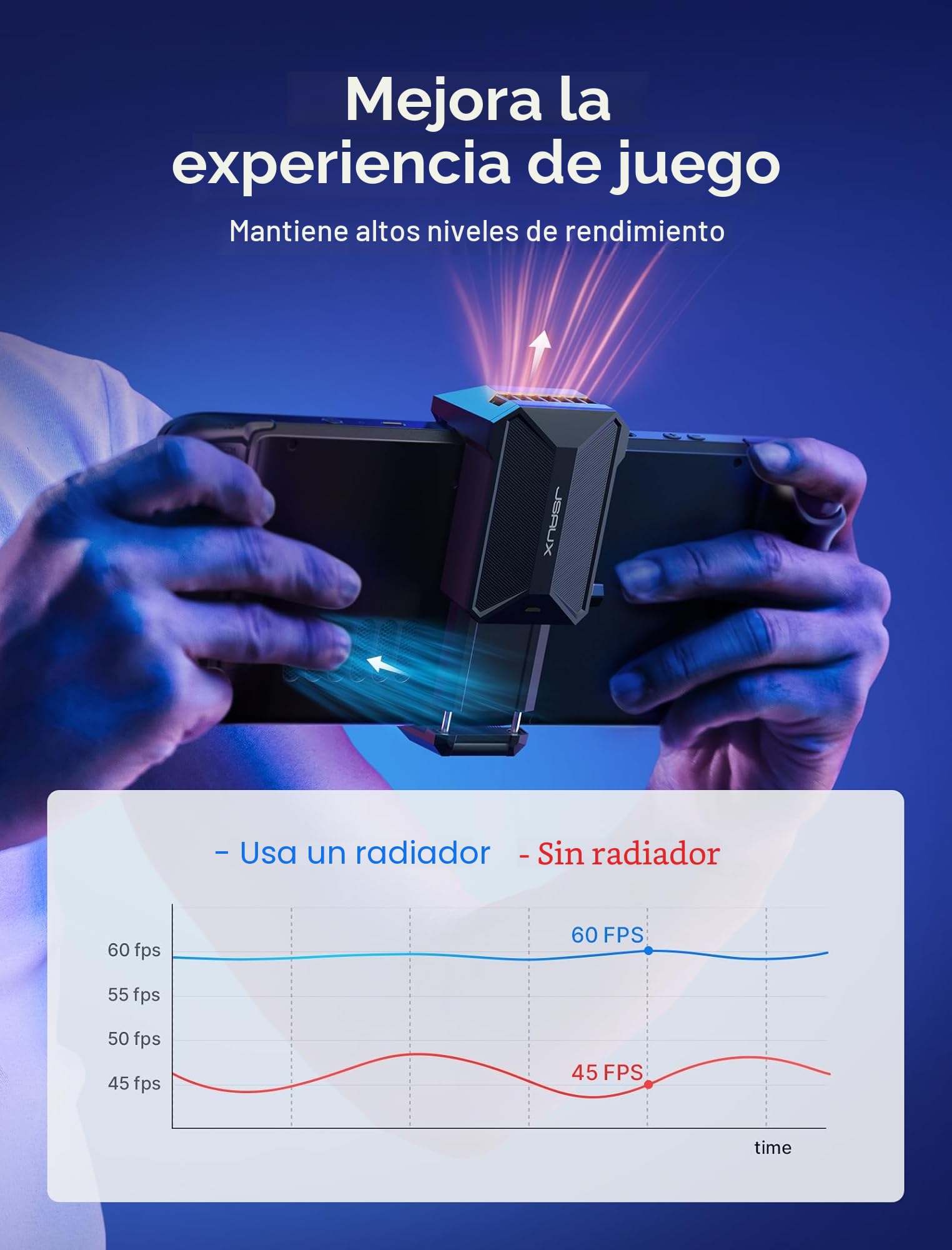 JSAUX Ventilador de Enfriamiento para Steam Deck con Soporte Innovador y Accesorios Compatibles - GP0201