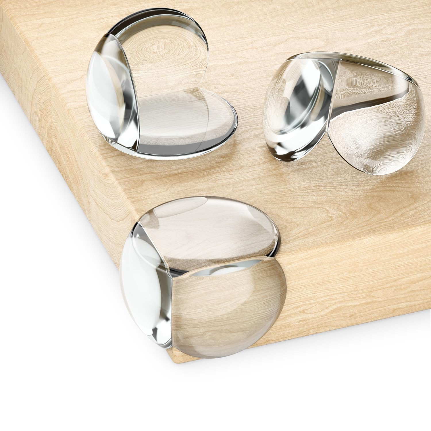 deleyCON 20 Stück Eckenschutz Baby - Selbstklebend Silikon Transparent Weich Rund 28mm x 39mm - Baby Kinder Eckschutz Kantenschutz Tischkantenschutz für Holz, Metall, Tisch, Glastisch UVM.
