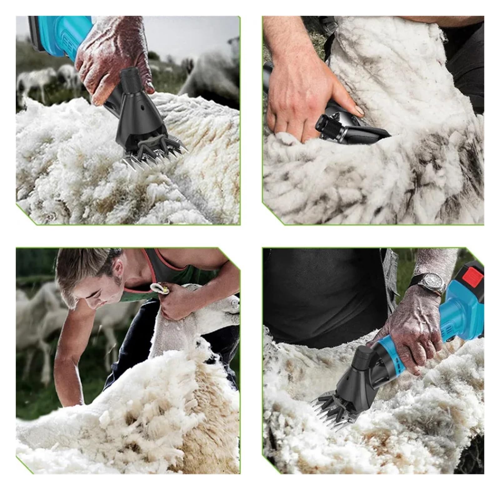 Tijeras eléctricas for ovejas de 6 velocidades, tijeras eléctricas de 13 dientes, tijeras de lana inalámbricas, esquila de ovejas Para Afeitar Pelaje Lana Granja Ganado Mascota