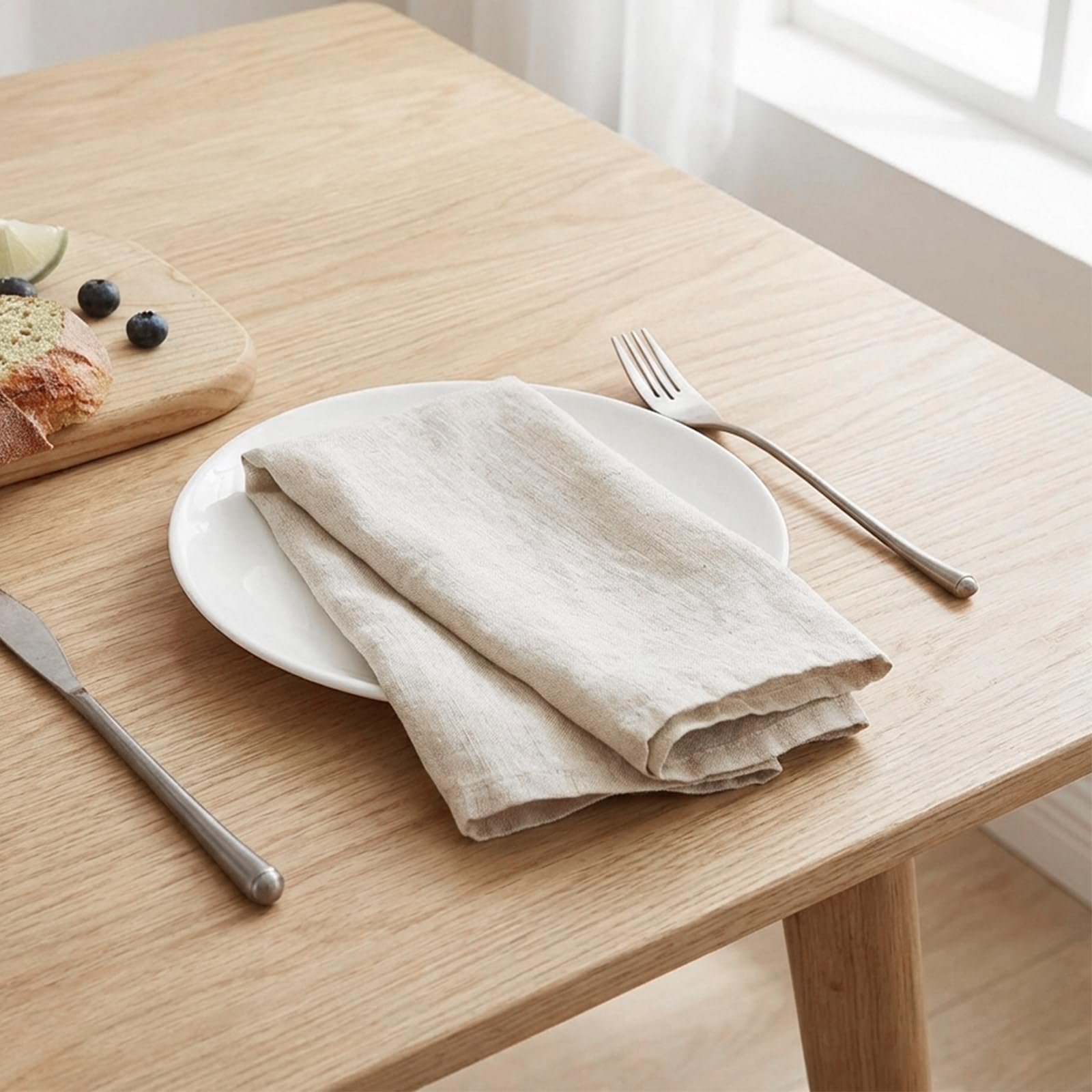 Serviettes de Table en Lin Grises 400x400mm - Lot de 12 - FW698 - Olympia
