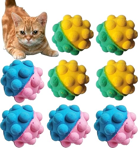 Miniatura 4 de Bola de espuma para gatos, bola de esponja para gato, juguete de pelota de fútbol para gatos (interesante bola suave abultada)