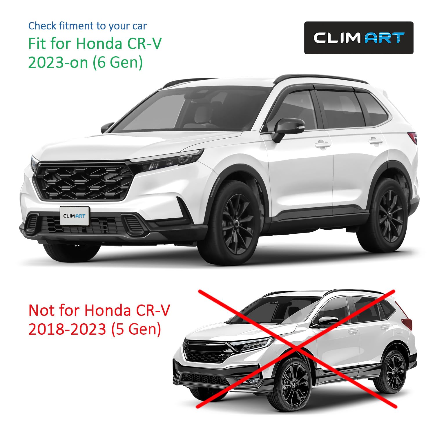 CLIM ART Deflektory do/kompatybilne z Honda CR-V 23-26 - Naklejana 6 szt