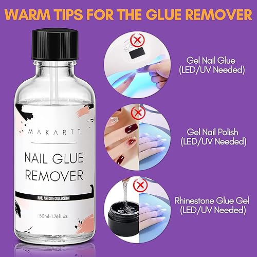 Miniatura 6 de Makartt Quitaadhesivo para uñas para acrílicos y uñas postizas - 50ML de debonder sin acetona, no elimina el esmalte de gel