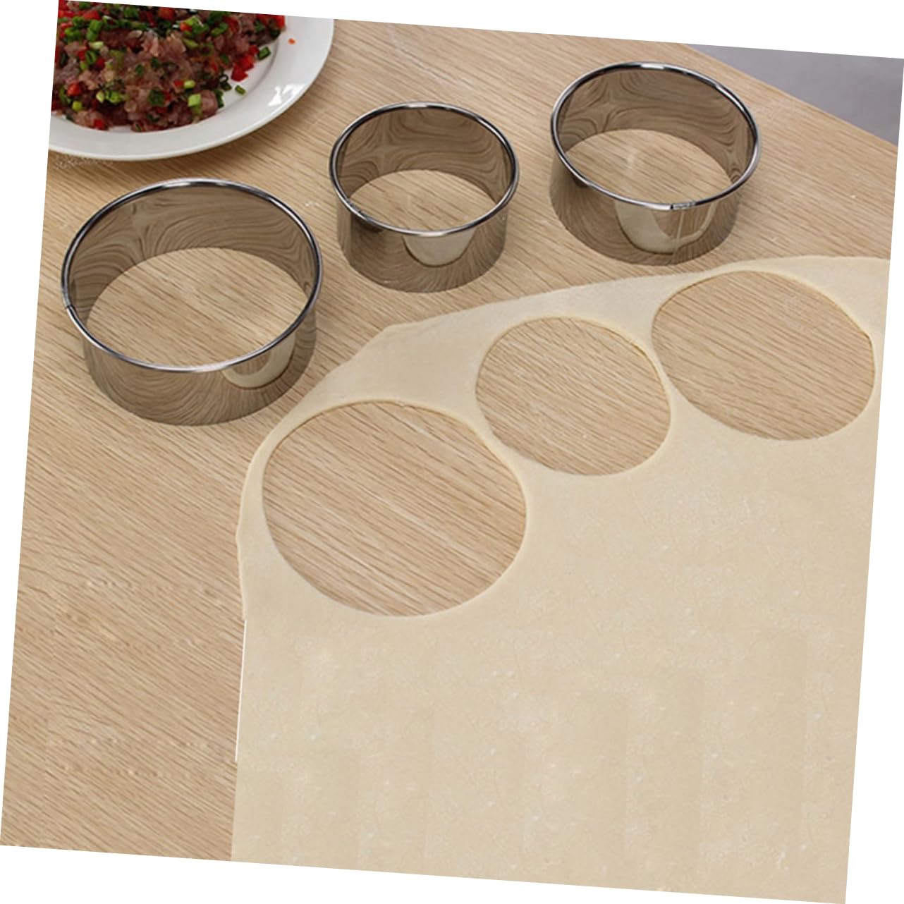 PRETYZOOM Cooking Moulds for Pastry: Stainless Steel Dumpling Wrapper Mould Round Cookie Cutters Ravioli Maker Easy to Use