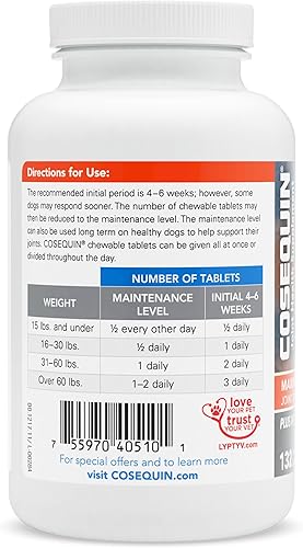 Miniatura 3 de Nutramax Laboratories COSEQUIN - Suplemento de articulaciones de máxima resistencia Plus MSM - con glucosamina y condroitina - para perros de todos