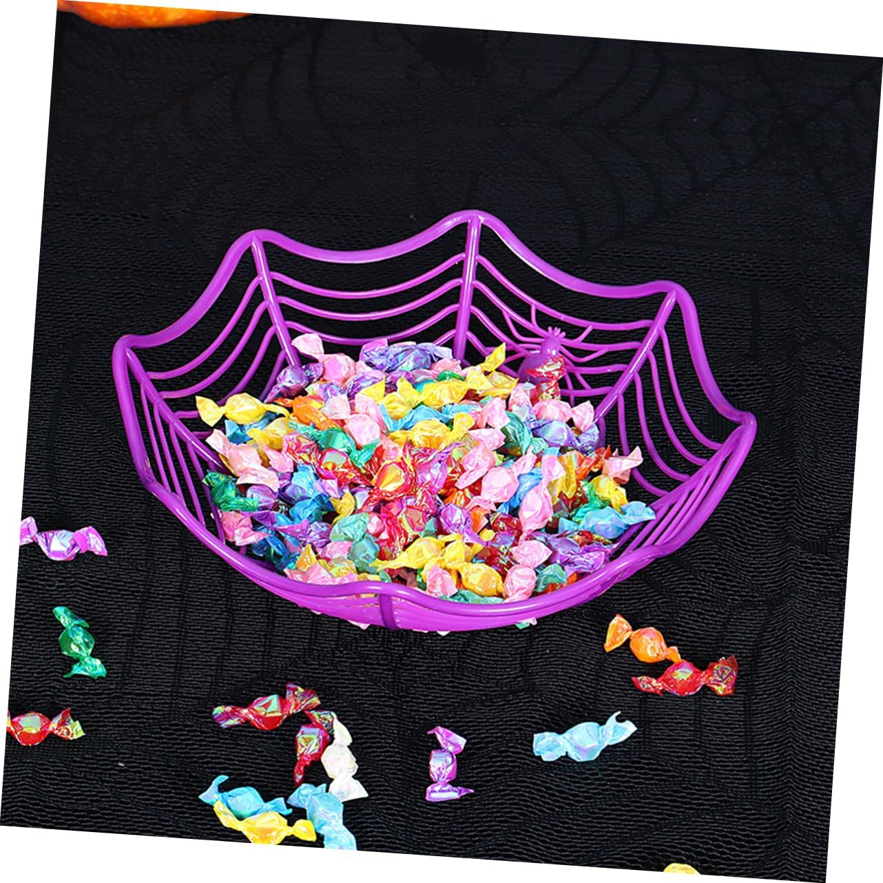 10pcs Halloween Spider Shape Candy Basket Fruit Storage Baskets for Spooky Decor for Parties Treats and Halloween Celebrations Random Colors