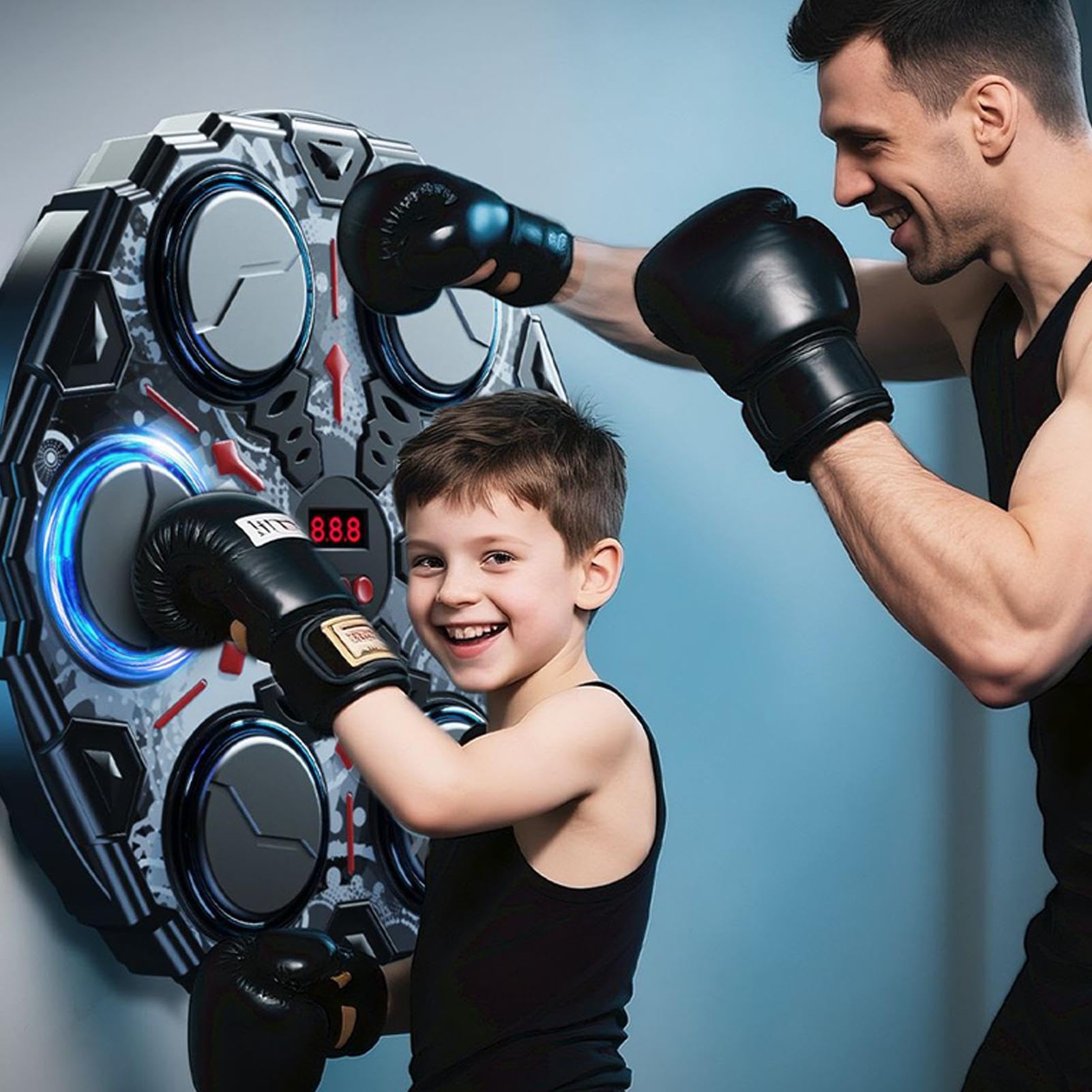 Inteligentna muzyczna maszyna bokserska, interaktywny trener fitness, średniej wielkości sprzęt treningowy o stabilnej konstrukcji, narzędzie do ćwiczeń z wyświetlaczem LED, akcesoria domowe do