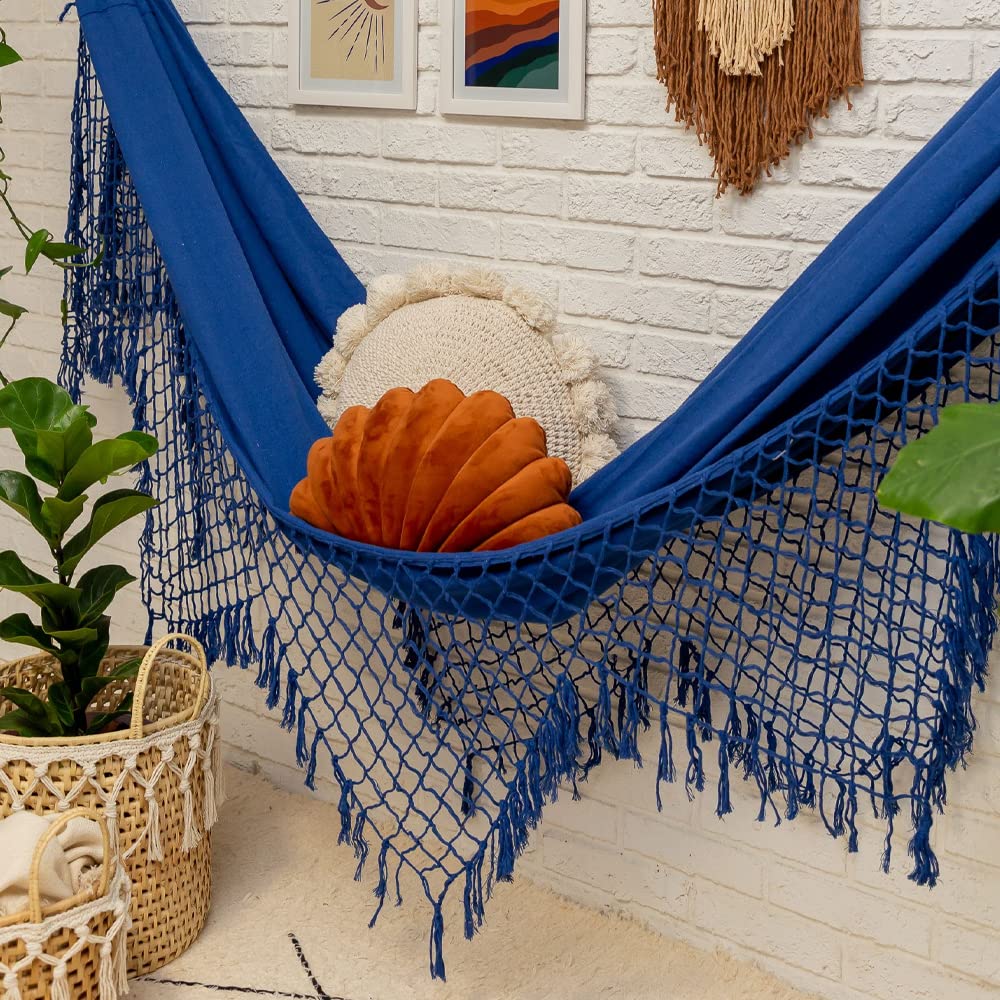 Aiyra Blue Hammock, 2 Person 287 Pound Capacity, Large Hammock Bed for Indoor Outdoor