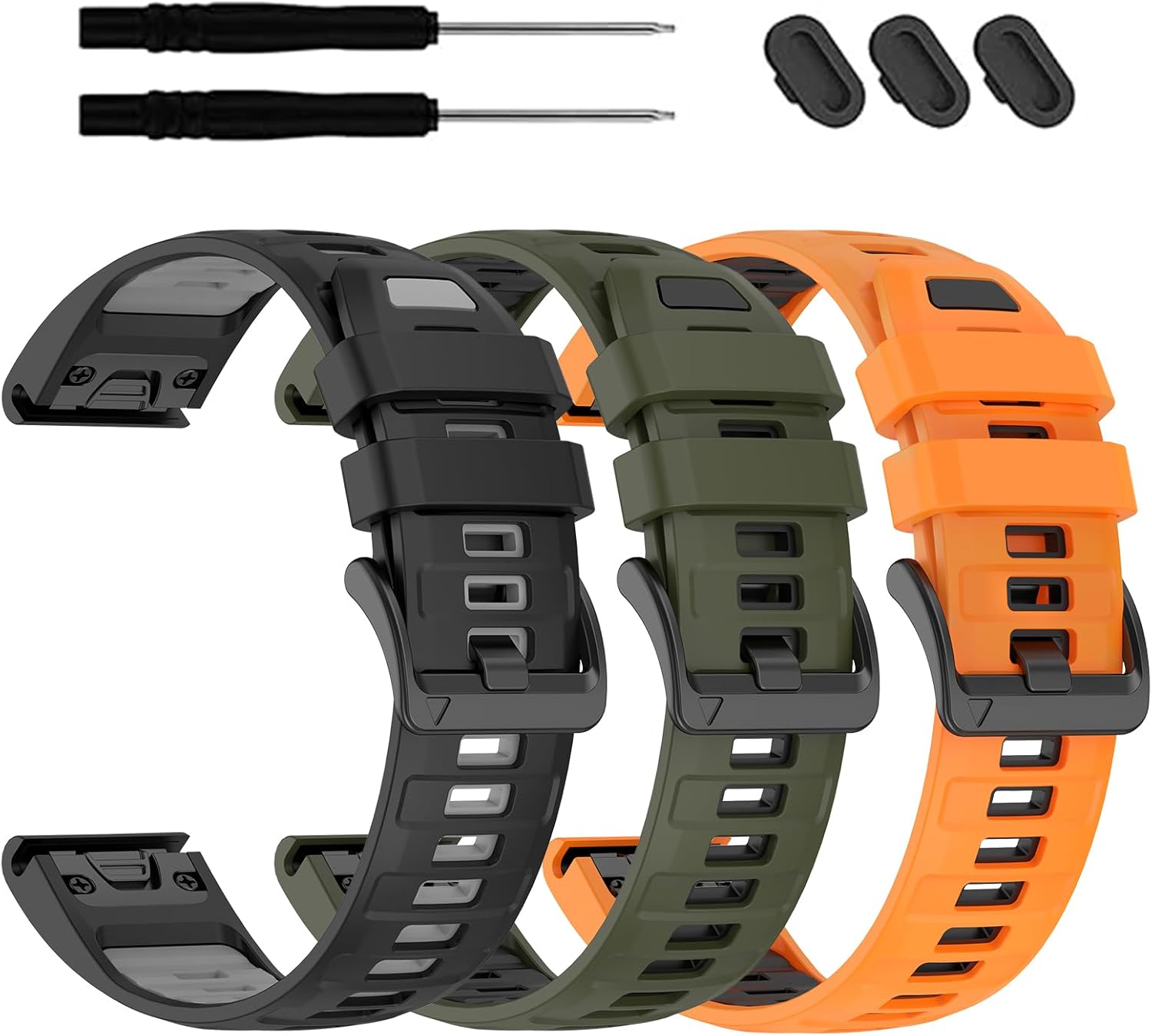 22mm Silicone Watchband Compatible with Garmin tactix 8/Fenix 8 pro AMOLED 47mm/7 Pro/7/6 Pro/6/5 Plus/5,QuickFit Straps for Fenix E/Forerunner 945/955/965/970/epix Pro/Approach S70/S62/quatix 8 47mm