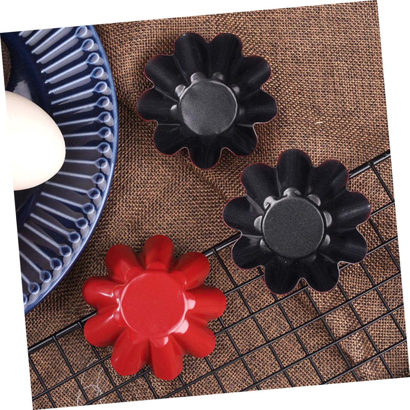 JECOMPRIS 3Pcs Heat Egg Tart Non Stick Carbon Steel Baking Tins for Cupcakes and Pudding Practical for Desserts for Parties and Gatherings