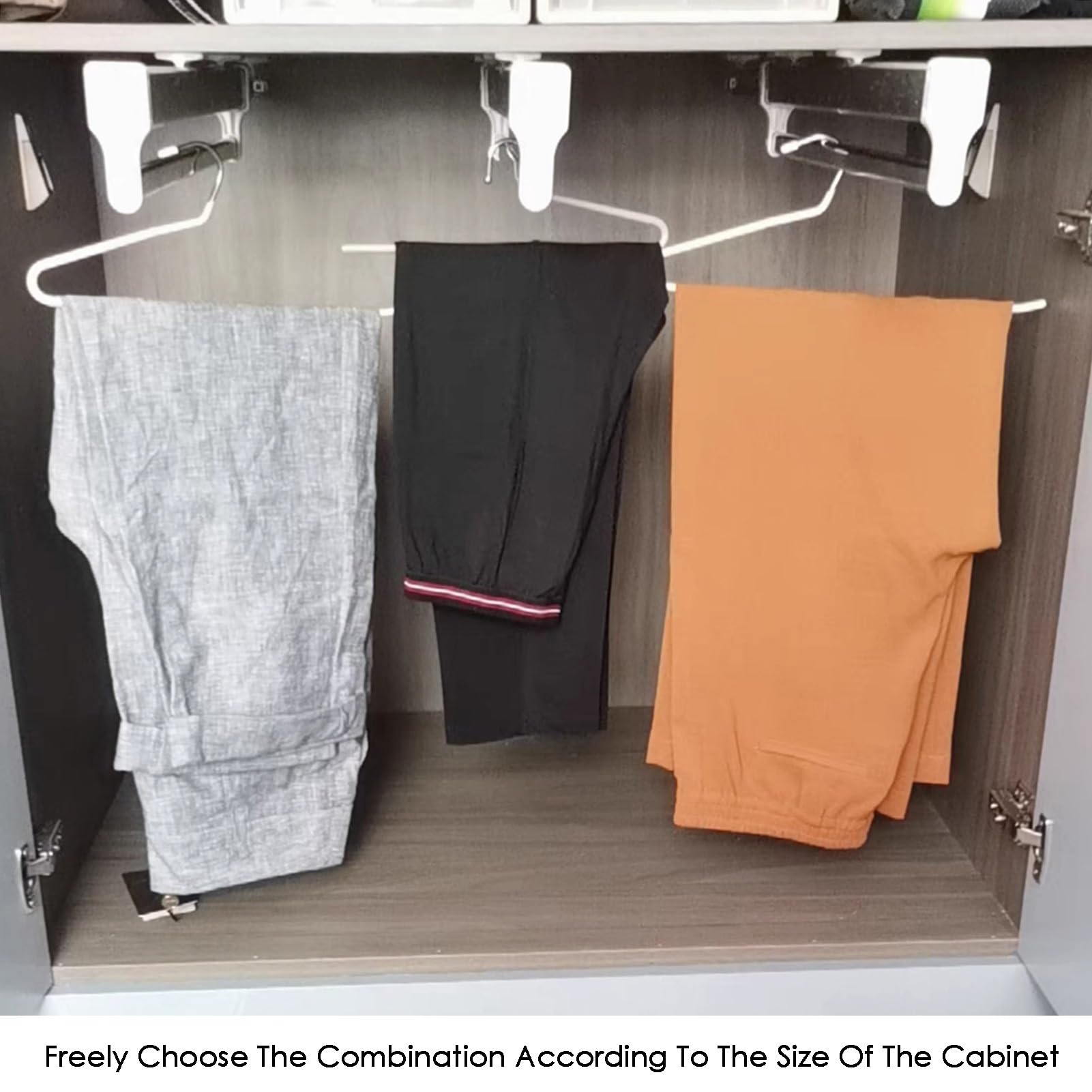 Genérico Perchero extraíble para Pantalones: Barra Extensible con riel Deslizante, Percha Que Ahorra Espacio para organizar Pantalones, Bufandas, Corbatas, chales, Vaqueros y Toallas (300 mm).