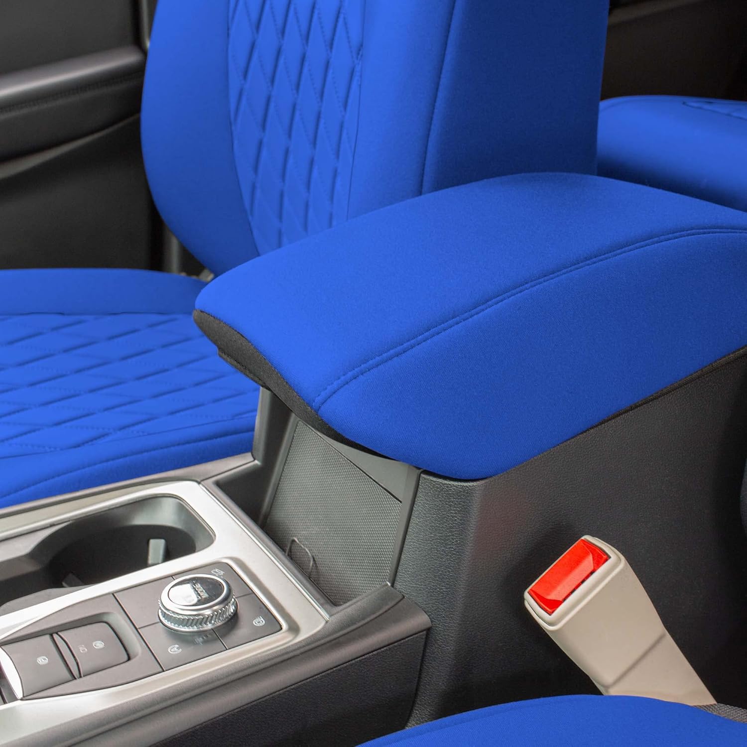 FH Group Custom Fit Car Seat Covers Specifically Made for 2020-2024 Ford Explorer Base, Ultraflex Neoprene Water Resistant Automotive Seat Covers - Front Set Solid Blue