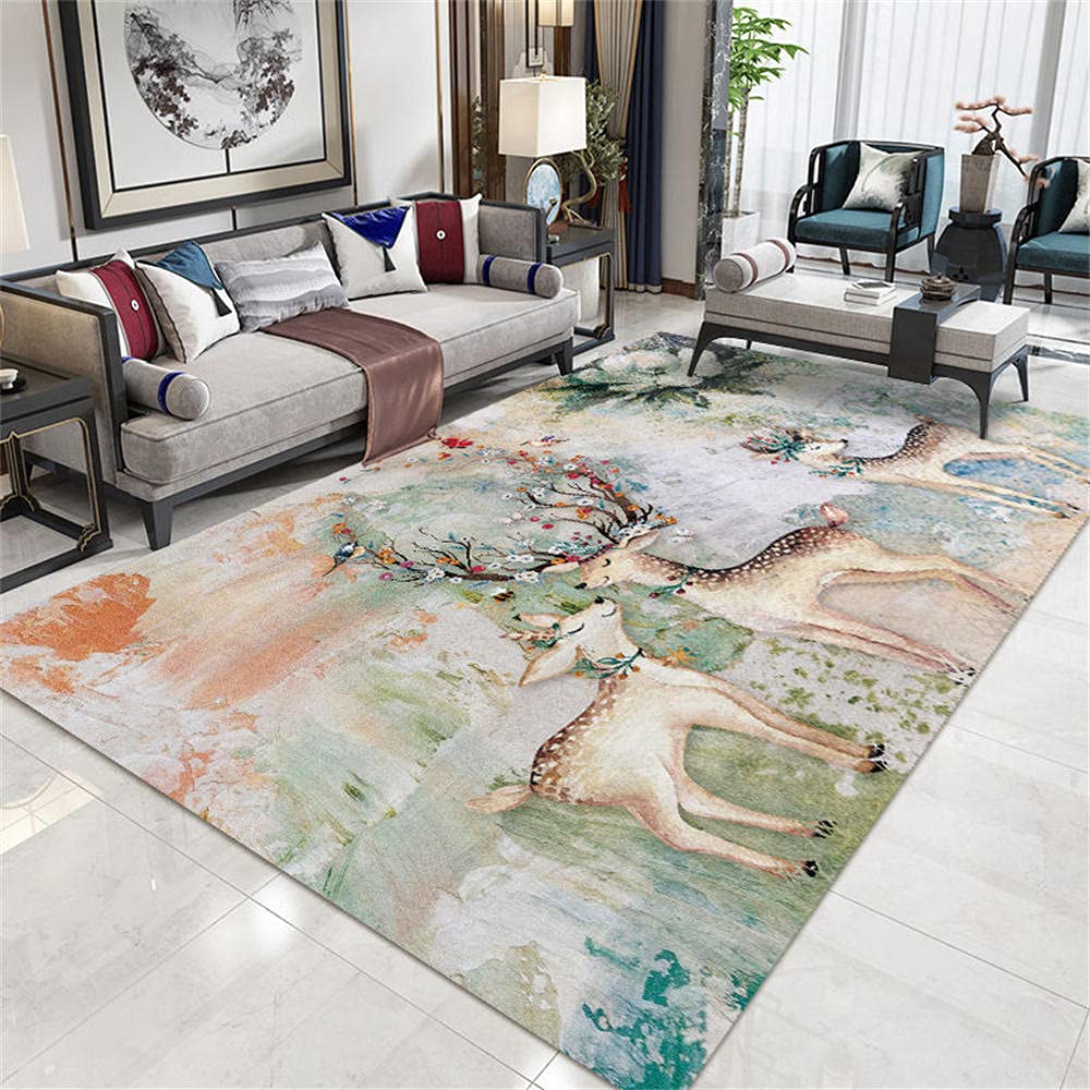 Tapis de salon moderne multicolore 80x160cm pour chambre d'enfant